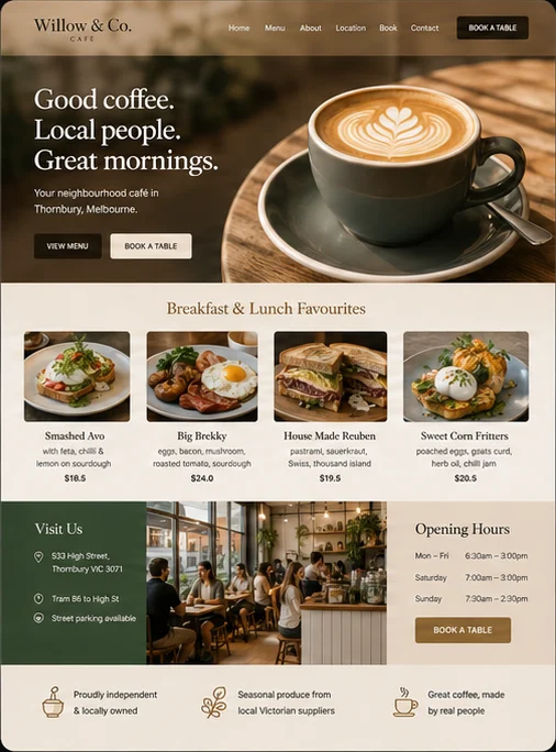 Website design example by LocalWebsite.com.au
