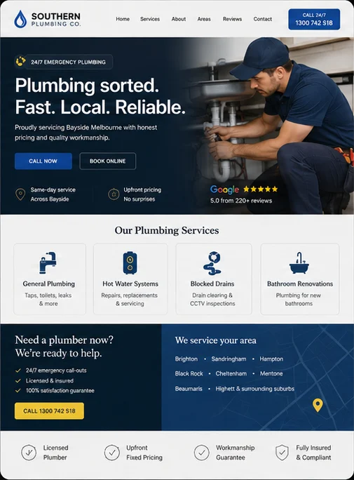 Website design example by LocalWebsite.com.au