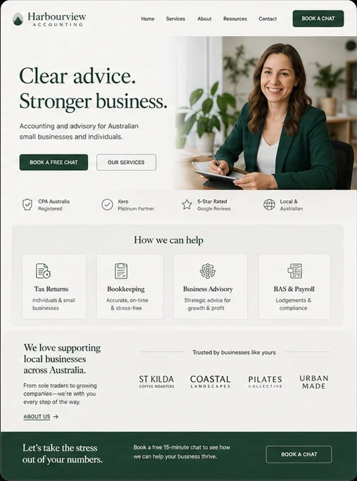 Website design example by LocalWebsite.com.au