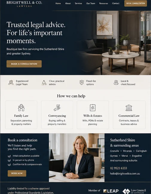 Website design example by LocalWebsite.com.au