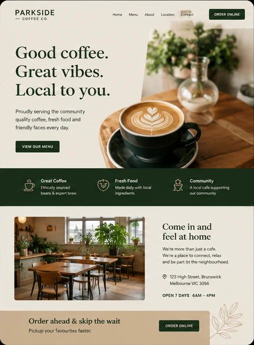 Website design example by LocalWebsite.com.au