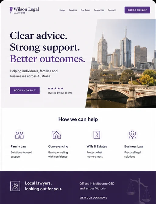 Website design example by LocalWebsite.com.au